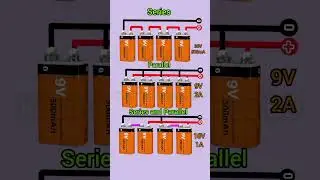 battery series and parallel calculate #khairunelectronicsbd #foryou #electronic #circuitdiagram