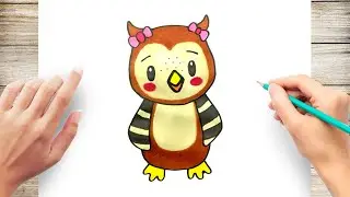 How to Draw Cartoon Owl Easy