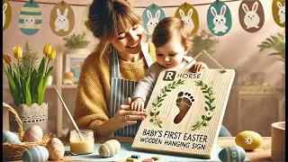🐣 R HORSE Baby&rsquo;s First Easter DIY Footprint Wooden Hanging Sign Review 🐣