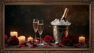 Valentine’s Day Frame TV Art 4K 💖 Romantic Candlelight Champagne | Vintage TV Art Screensaver