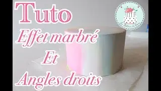 tuto: comment réaliser l'effet marbré poudré avec de la pâte à sucre + technique des angles droits