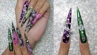 Hot Girl In Space Nails 💫 XXL Stiletto Nails Ft. Glitterbels!