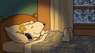 Snoopy Cozy Winter Night ❄️ Soft Lofi Music for Deep Sleep, Relax & Peaceful Dreams