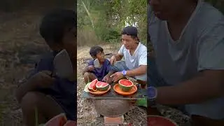 Outdoorfood U Are So Kind Brother Share Watermelon In Forest #survival #forest #camping #outdoor