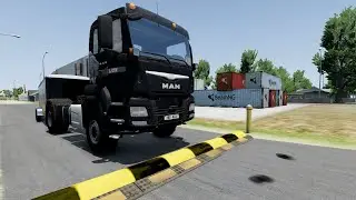 Trucks Cars Vs Massive Speed Bumps &ndash; Cars Vs Upside Down Speed Bump - BeamNG Drive