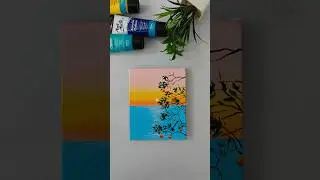 ''Peaceful Sunset painting'' Easy acrylic painting for beginners #art #nature #creativity #painting