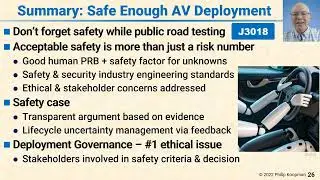 L131 26 Summary of Safe Enough AV Deployment