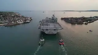 HMS Queen Elizabeth Leaving Portsmouth Harbour