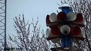 Federal Signal 3T22 Tornado Siren Test, 6pm Blast, Cambria, WI 4/10/2025