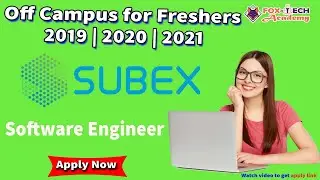 Subex Recruitment 2021 | Jobs for freshers 2021 | Off campus job for freshers | off campus job