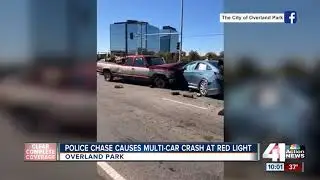 Police pursuit ends in multi-vehicle crash in Overland Park