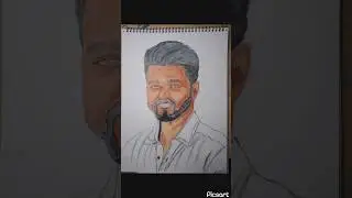 Vijay thalapathy drawing with oil pastel #bollywood #song #love #music #jubin #art #pen #viral