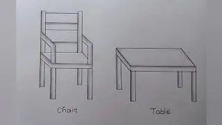 How to draw Chair and Table Drawing easy| Easy Table drawing| Chair drawing step by step|Table Chair