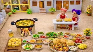 Miniature Aloo Puri Recipe Traditional Cooking | Aloo Poori Recipe | Doll |Miniature Village Cooking