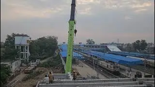 12M Wide FOB Railway Bridge girder launching pf No 4 to pf no 2&3 #launching #railwaybridge