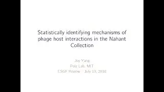 DOE CSGF 2018: Statistically Identifying Mechanisms of Phage-host Interactions...