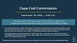 Cape Cod Commission Meeting, 09/25/2025
