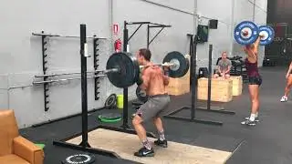 Behind the Neck Power Jerk + Overhead Squat + Takedown: 105 x 5 reps by Maxi Henze