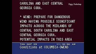 EAS Tropical Storm Warning Central South Carolina/SE Georgia NOAA Weather Radio (Hurricane Ian)