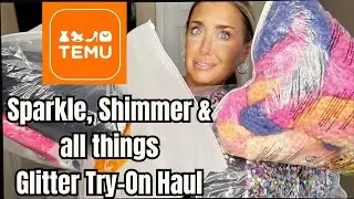 TEMU SHIMMER, GLITTER AND ALL THINGS SPARGLE AND COZY TRY ON HAUL | HOTMESS MOMMA VLOGS