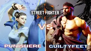 Punishere (Chun-Li) vs guiltyfeet (Ryu) Ranked Match Set. (Street Fighter 6 Closed Beta)