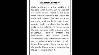Paragraph : Water Pollution