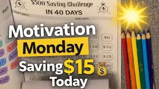 Motivation Monday 💰 Saving Another $15 Today | Low Income Savings Challenge Coloring Book!