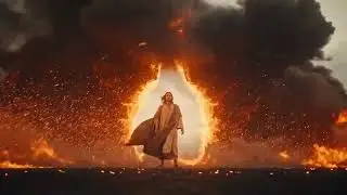 Jesus Christ Walking Through Fire 4K | The Second Coming Visuals | No Copyright