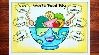 World Food Day Drawing|Nutrition Week Drawing|Balanced Diet Drawing|Eat Healthy stay Strong Drawing