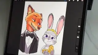 Drawing on Procreate #4 | iPad ASMR | Nick and Judy sketches