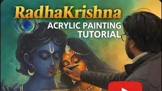 Radhakrishna acrylic painting tutorial 