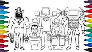 SKIBIDI TOILET New Coloring Pages | How to color TitanMan Cameraman & Titan TV Man | NCS Music #888