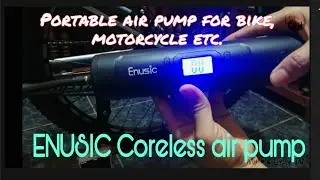 Portable air pump for bike, motorcyle, etc. with porwerbank battery | ENUSIC cordless portable pump