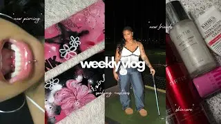 weekly vlog ೃ࿔*:･ | tongue web piercing at home, making customs, new year & new friends! 