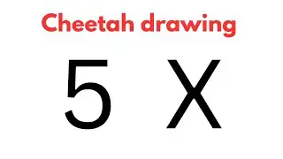 draw cheetah with 5 and X || cheetah drawing easy || drawing cheetah with numbers ||
