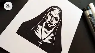 Valak The nun || stencil art #art