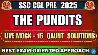 The Pundits Live Mock 🔺️ - #15 Quant Solutions  with best Approach 🔥🔥