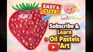 Strawberry Drawing with Oil Pastels | Easy & Cute Art