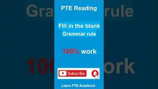 PTE Reading Fill in the Blanks grammar rules