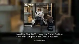 Neo Mint New 2025 Luxury Hot Brand Fashion Cow Print Long Faux Fur Coat Jacket Women Winter Thi