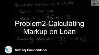 Problem2-Calculating Markup on Loan, Math Lecture | Sabaq.pk