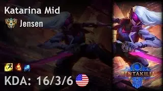 Katarina Mid vs Ryze - Jensen - NA Challenger Patch 6.24