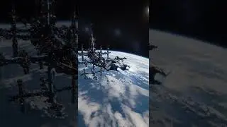Futuristic Spaceship Departs Orbital Station | Hyper-Realistic 3D Sci-Fi Animation Over Earth