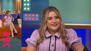 Harriet Kemsley @short dress with white ribbed tights