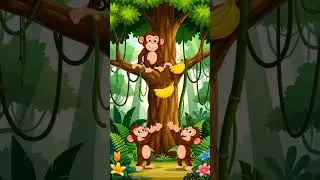 Happy Monkey Sharing Bananas with Friends