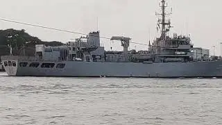 INS Sarvekshak (J22) approaching Southern Naval Command Kochi