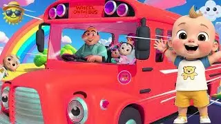 🎶 Wheels on the Bus [2 MIN LOOP] REMIX 🚍 | Cartoon Rhymes for Kids!