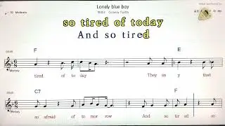 🚙Lonely blue boy/Conway Twitty 😊 *🎶노래방, 악보.가사 🤷&zwj;♂️Karaoke songs with lyrics