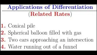 Application of differentiation in Related Rates problems