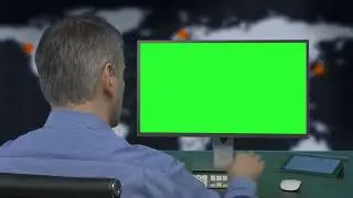Man working in the Computer Green Screen footage